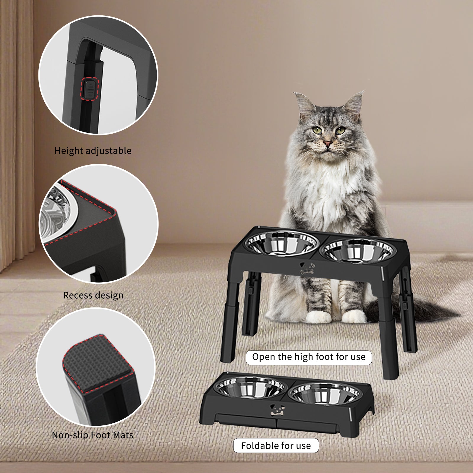 Height Adjustable Stainless Steel Buttons For Dogs and cats