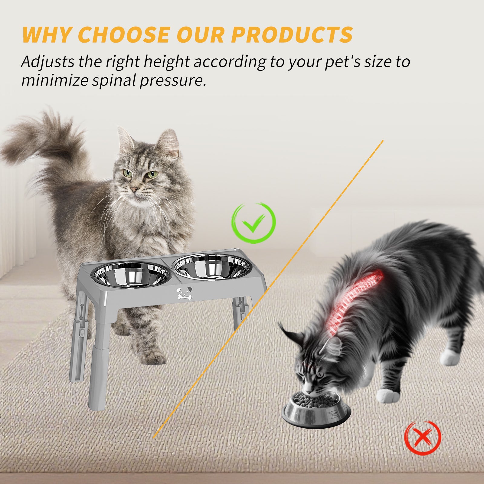 Height Adjustable Stainless Steel Buttons For Dogs and cats