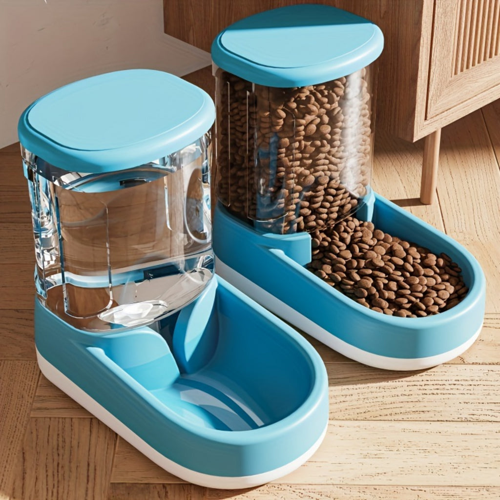 High-Quality Capacity Automatic Pet Feeder & Waterer - Effortless Gravity Flow for Dogs - Self-Feeding Station with Integrated B