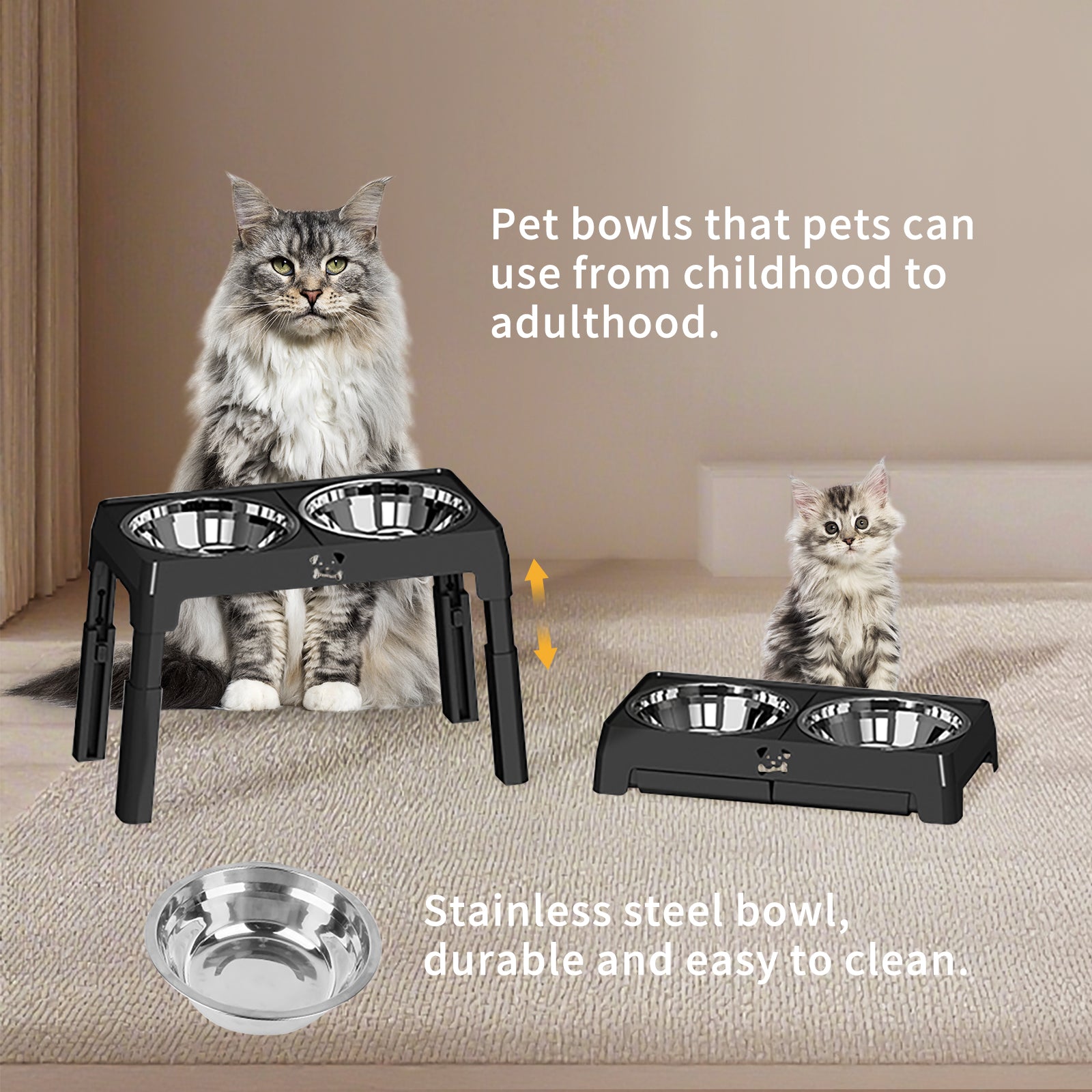 Height Adjustable Stainless Steel Buttons For Dogs and cats