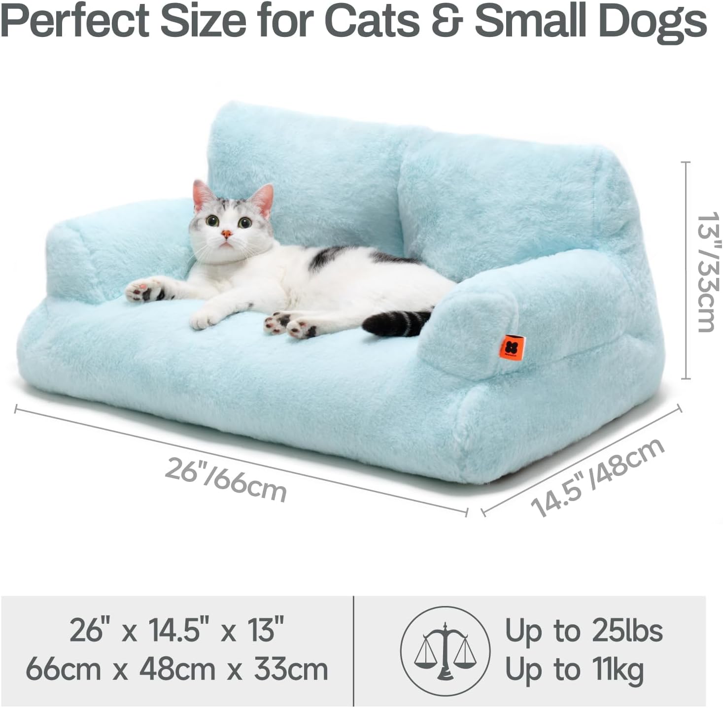 MEWOOFUN Plush Cat Bed For Indoor Cats