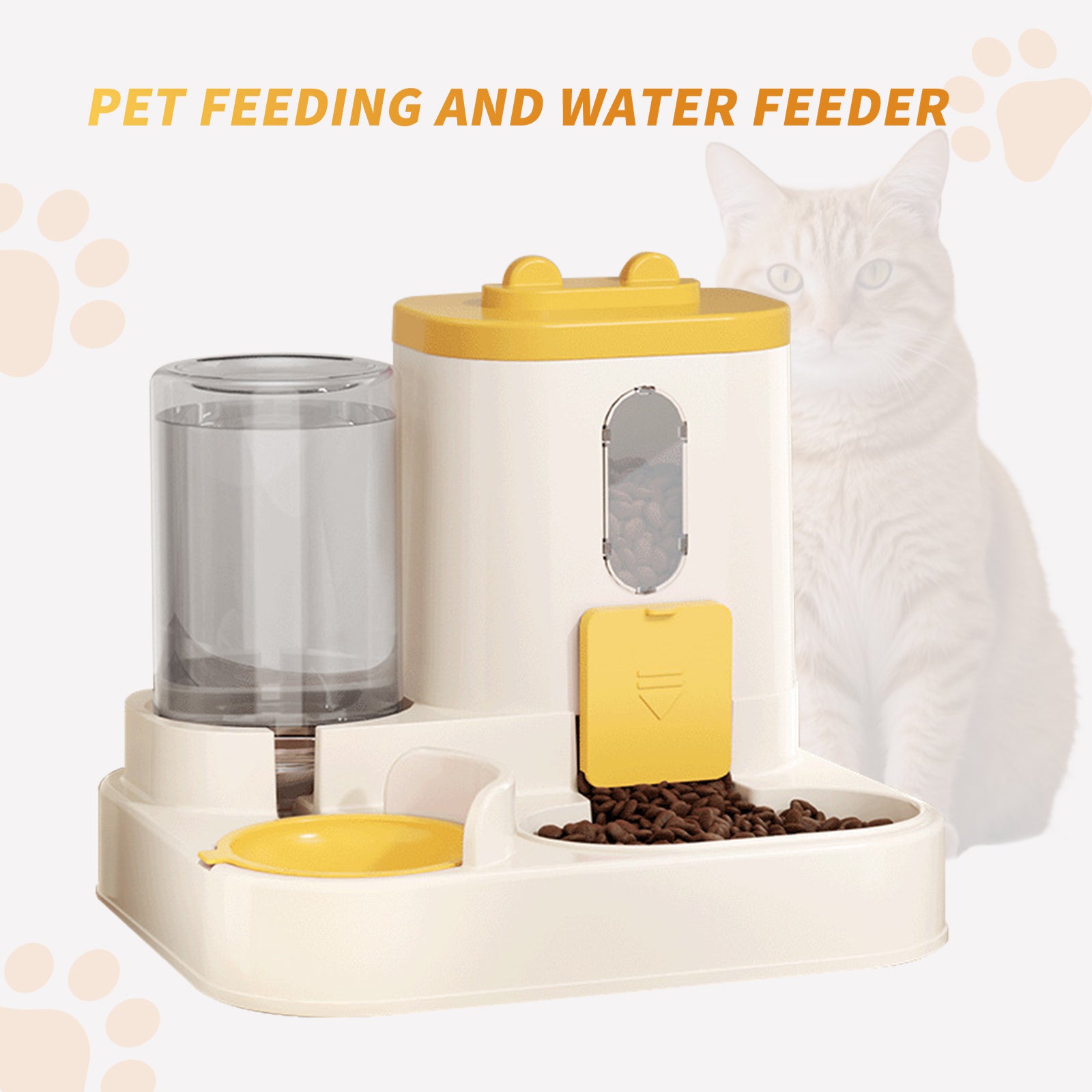 Fully Automatic 2in1 Cat Food Dispenser - Integrated Water And Food Feeding System - Cute Water Dispenser