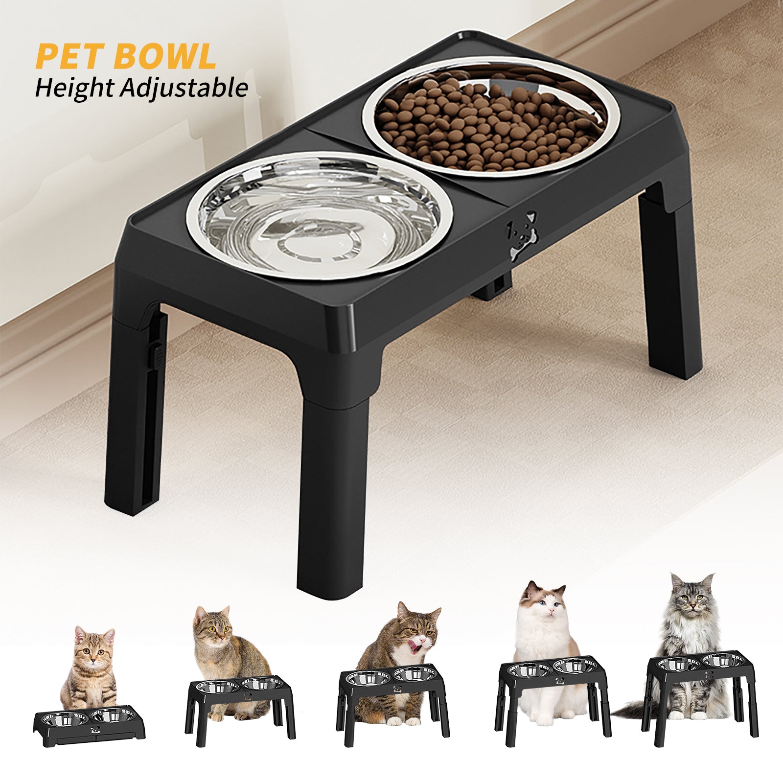 Height Adjustable Stainless Steel Buttons For Dogs and cats